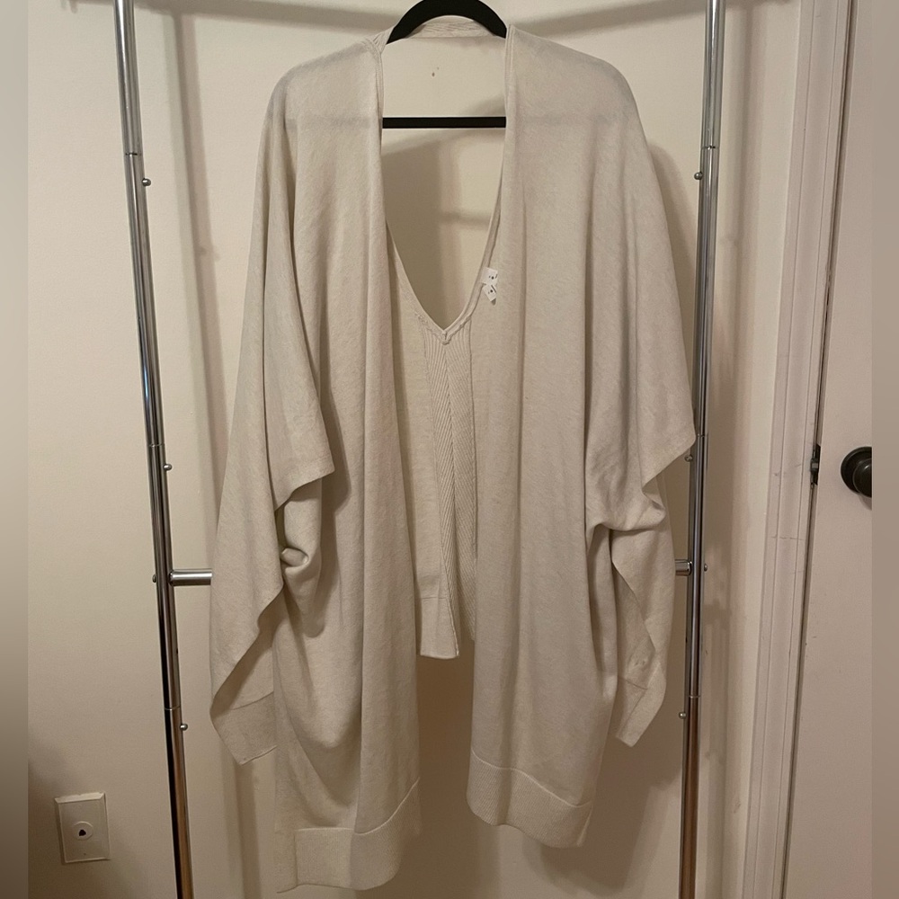 Lululemon Athletica Cream Shrug Sweater with Flowing Silhouette